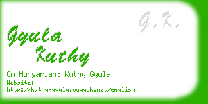 gyula kuthy business card